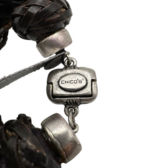 Chico's Bracelet NWT Jewlery Statement 8 Brown Beaded Magnetic Clasp Multistrand - Picture 6 of 8